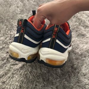 Orange and navy blue air maxes